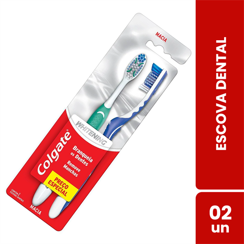 Pack Escova Dental Colgate Whitening Macia Com 2 Unidades
