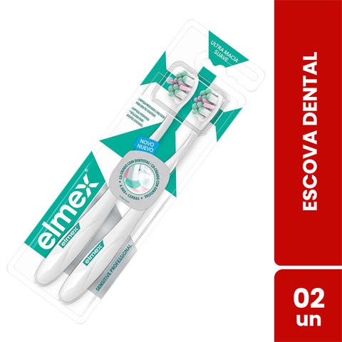 Pack Escova Dental Elmex Sensitive Professional Ultra Macia Com 2 Unidades