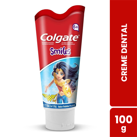Creme Dental Infantil Colgate Smiles Batman & Mulher Maravilha 100g