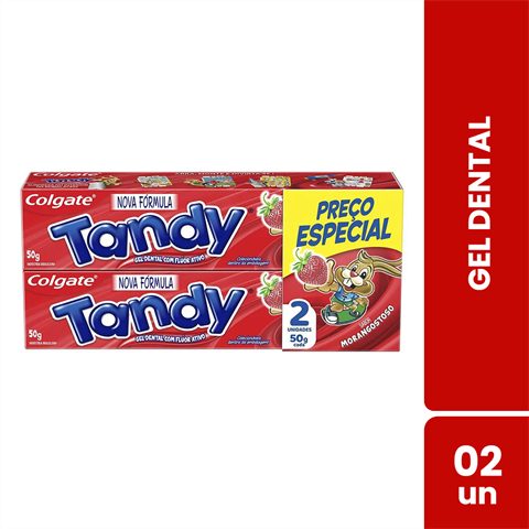 Pack Gel Dental Colgate Tandy Sabor Morango 50g Com 2 Unidades