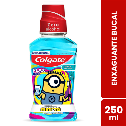 Enxaguante Bucal Infantil Colgate Plax Kids Minions Tutti Frutti 250ml