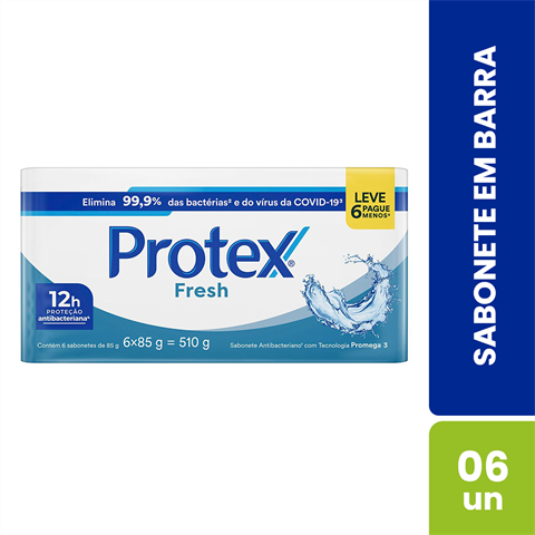 Sabonete Em Barra Protex Fresh 85g Leve 6 Pague 5
