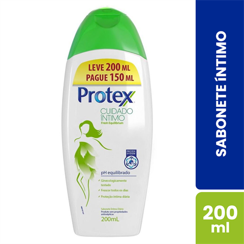 Sabonete Líquido Íntimo Protex Cuidado Íntimo Fresh Equilibrium Leve 200ml Pague 150ml