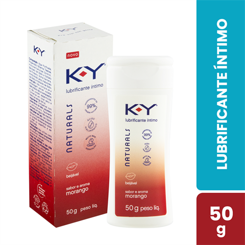 Lubrificante Íntimo K-Y Naturals Sabor Morango Com 50g