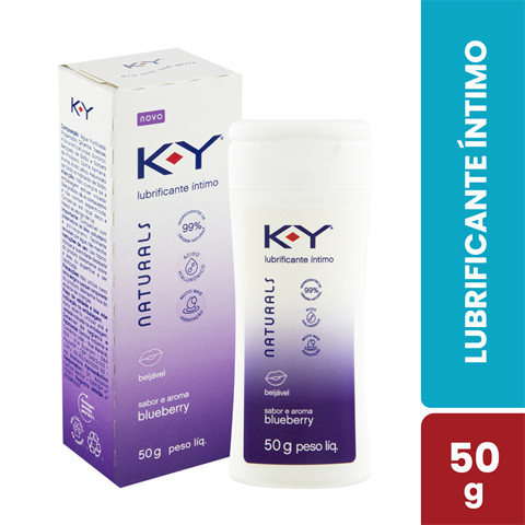 Lubrificante Íntimo K-Y Naturals Sabor Blueberry Com 50g