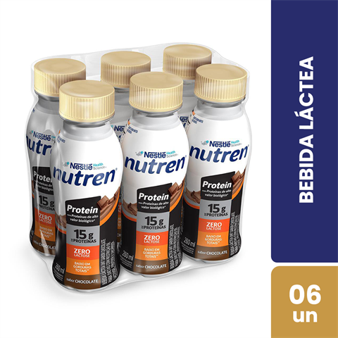 Pack Bebida Láctea Nutren Proten Sabor Chocolate Com 6 Unidades De 260ml