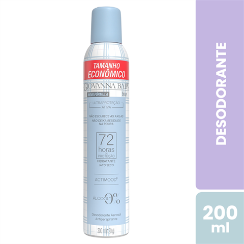Desodorante Antitranspirante Giovanna Baby Aerossol 72h Blue Com 200ml