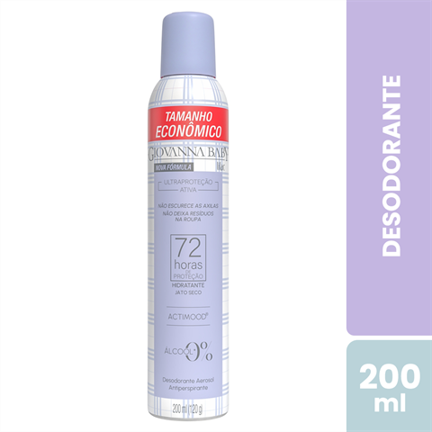 Desodorante Antitranspirante Giovanna Baby Aerossol 72h Lilac Com 200ml