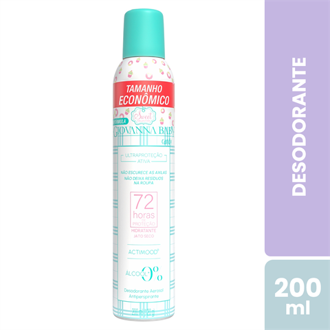 Desodorante Antitranspirante Giovanna Baby Aerossol 72h Sweet Collection Candy Com 200ml