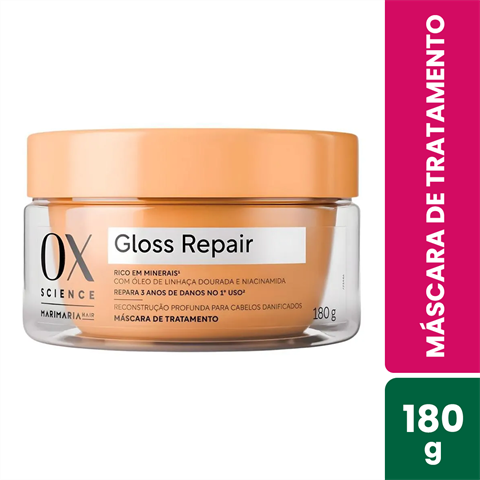 Máscara De Tratamento OX Science Mari Maria Gloss Repair Com 180g