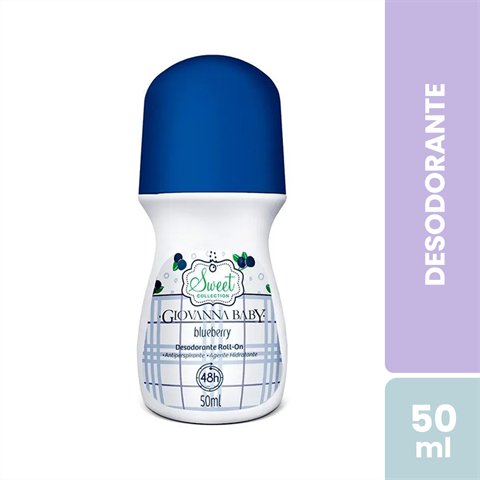 Desodorante Antitranspirante Giovanna Baby Roll-On Sweet Collection Blueberry Com 50ml