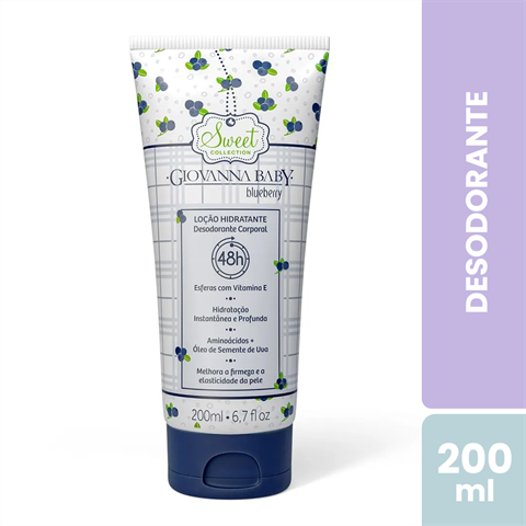 Loção Hidratante Giovanna Baby Sweet Collection Blueberry Com 200ml