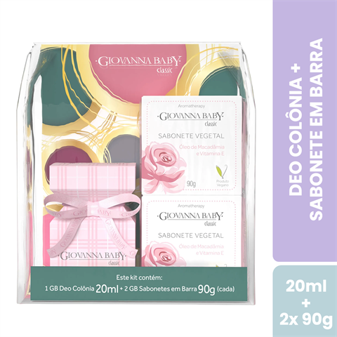 Kit Giovanna Baby Classic Deo Colônia 20ml + 2 Sabonetes Em Barra 90g