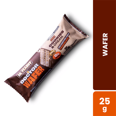 Barra Wafer Dr. Peanut Doctor Wafer Sabor Cookies & Cream Com 25g