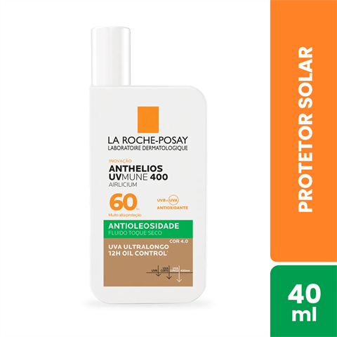 Protetor Solar Facial La Roche-Posay Anthelios UVMune 400 Airlicium FPS60 Cor 4.0 Com 40ml