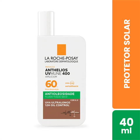 Protetor Solar Facial La Roche-Posay Anthelios UVMune 400 Airlicium FPS60 Cor 6.0 Com 40ml
