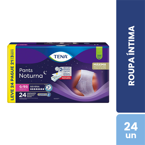 Roupa Íntima Tena Pants Noturna G/EG Leve 24 Pague 21 Unidades