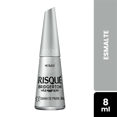 Esmalte Risqué Bridgerton Metálico Dama De Prata Com 8ml
