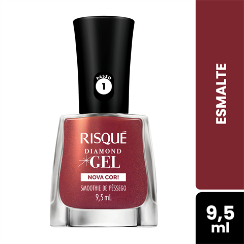 Esmalte Risque Diamond Gel Smoothie De Pêssego Com 9,5ml