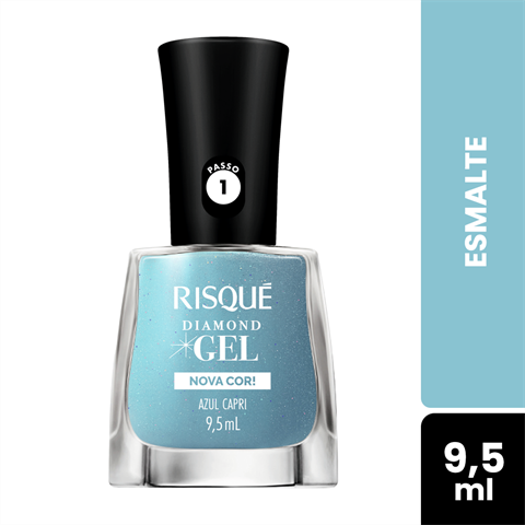 Esmalte Risque Diamond Gel Azul Capri Com 9,5ml