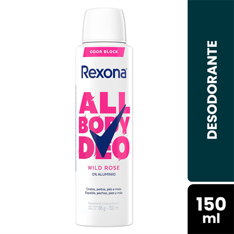 Desodorante Antitranspirante Rexona Aerossol All Body Deo Wild Rose Com 150ml