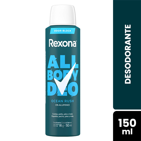 Desodorante Antitranspirante Rexona Aerossol All Body Deo Ocean Rush Com 150ml