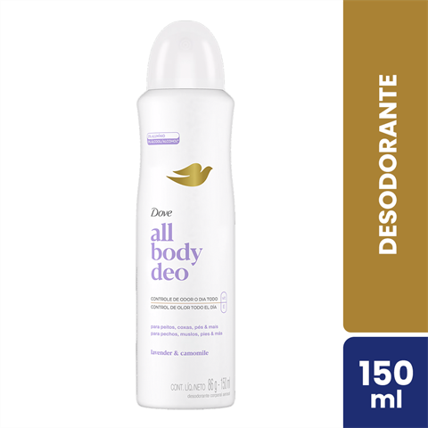 Desodorante Antitranspirante Dove Aerossol All Body Deo Lavanda & Camomila Com 150ml