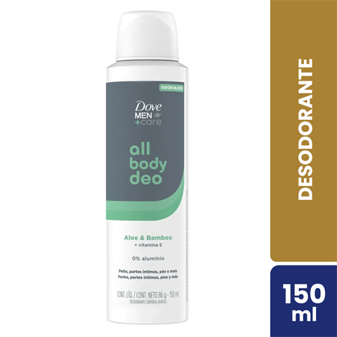 Desodorante Antitranspirante Dove Men+Care Aerossol All Body Deo Aloe & Bamboo Com 150ml