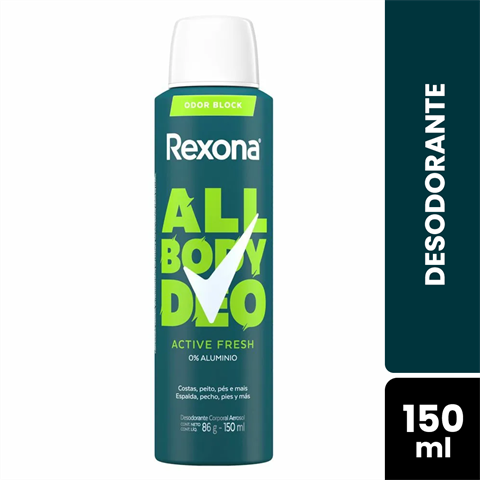 Desodorante Antitranspirante Rexona Aerossol All Body Deo Active Fresh Com 150ml