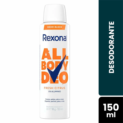 Desodorante Antitranspirante Rexona Aerossol All Body Deo Fresh Citrus Com 150ml