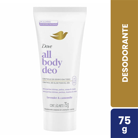 Desodorante Antitranspirante Dove Em Creme All Body Deo Lavanda & Camomila Com 75g