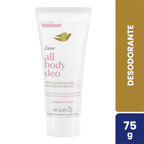 Desodorante Antitranspirante Dove Em Creme All Body Deo Raspberry & Rose Com 75g