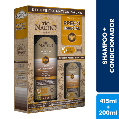 Kit Tio Nacho Efeito Antigrisalho Shampoo 415ml + Condicionador 200ml