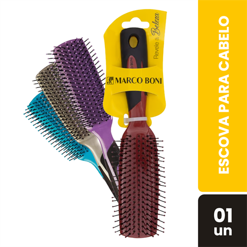 Escova Para Cabelo Marco Boni Com Corpo Retangular Cores Diversas Com 1 Unidade