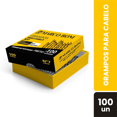 Grampos Para Cabelo Marco Boni Pretos Com 100 Unidades