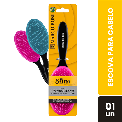 Escova Para Cabelo Marco Boni Oval Desembaraçante Slim Cores Diversas Com 1 Unidade