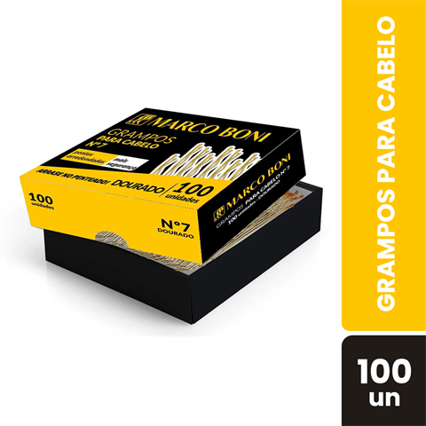 Grampos Para Cabelo Marco Boni Dourados Com 100 Unidades