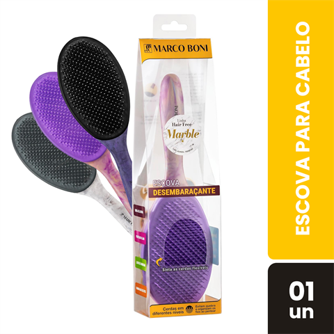 Escova Para Cabelo Marco Boni Hair Free Desembaracante Cores Diversas Com 1 Unidade