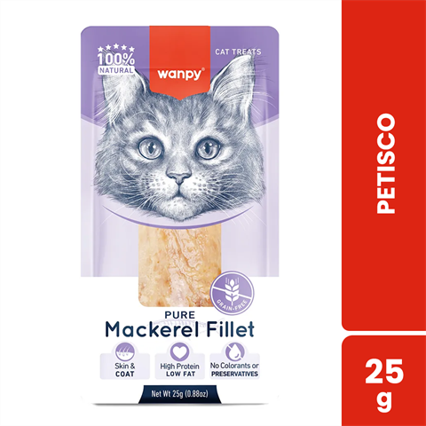 Petisco Para Gatos Wanpy Fillet In Natura De Cavalinha Com 25g
