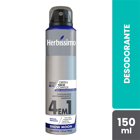 Desodorante Antitranspirante Herbíssimo 4Em1 Aerossol Snow Moon Com 150ml