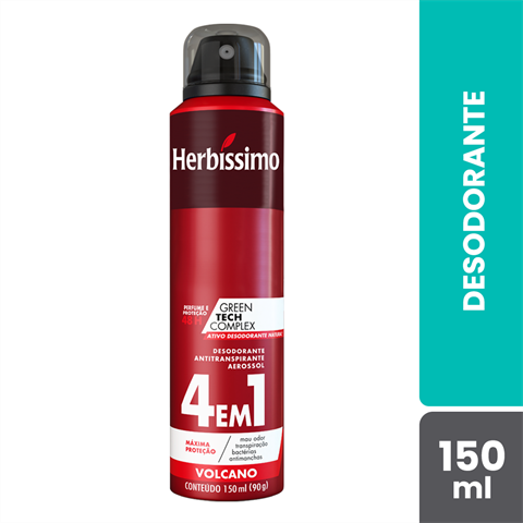 Desodorante Antitranspirante Herbíssimo 4Em1 Aerossol Volcano Com 150ml