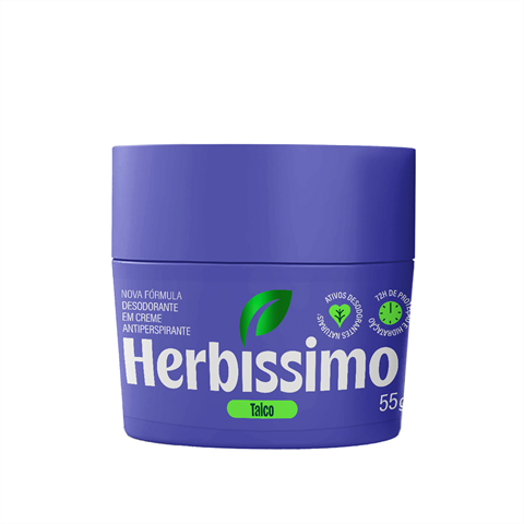 Desodorante Antitranspirante Herbíssimo Em Creme Talco Com 55g