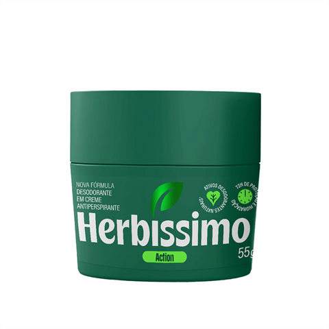 Desodorante Antitranspirante Herbíssimo Em Creme Action Com 55g