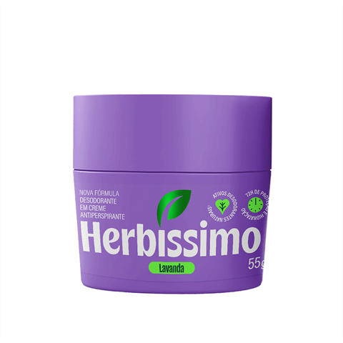Desodorante Antitranspirante Herbíssimo Em Creme Lavanda Com 55g