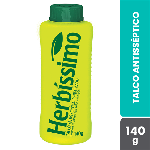 Talco Antisséptico Herbíssimo Perfumado Com 140g