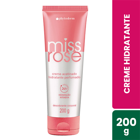 Creme Acetinado Hidratante Phytoderm Miss Rose Com 200g