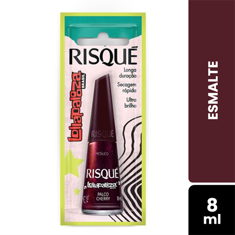 Esmalte Risqué Lollapalooza Metálico Palco Cherry Blister Com 8ml