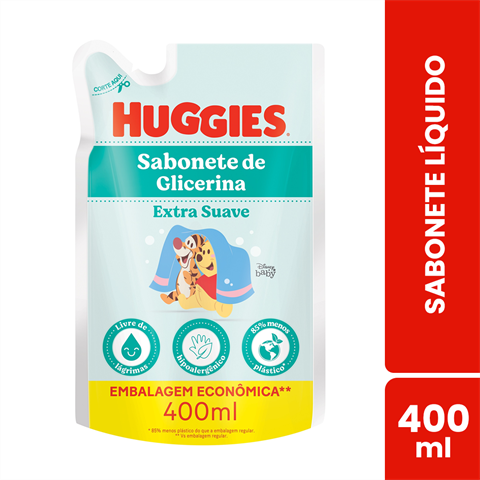 Sabonete Líquido Infantil Huggies Glicerina Extra Suave Refil Com 400ml