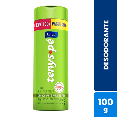 Desodorante Para Os Pés Tenys Pé Baruel Talco Fresh Leve 100g Pague 80g