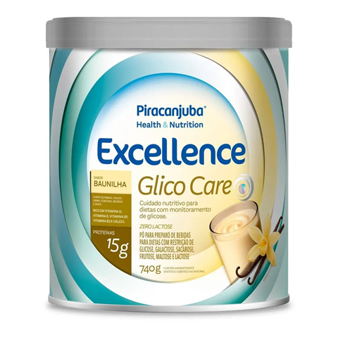 Suplemento Alimentar Piracanjuba Excellence Glico Care Sabor Baunilha Com 740g